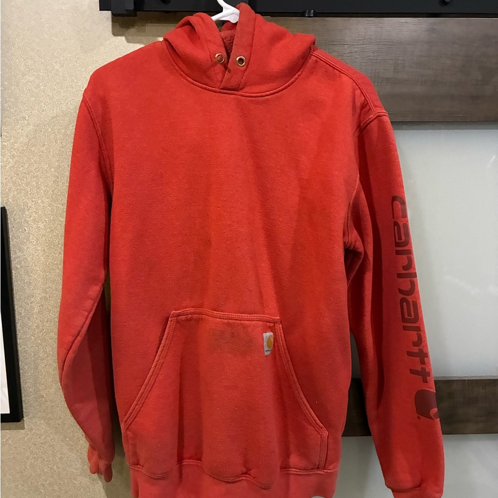 Carhartt Red Pullover Hooded Work Sweatshirt
